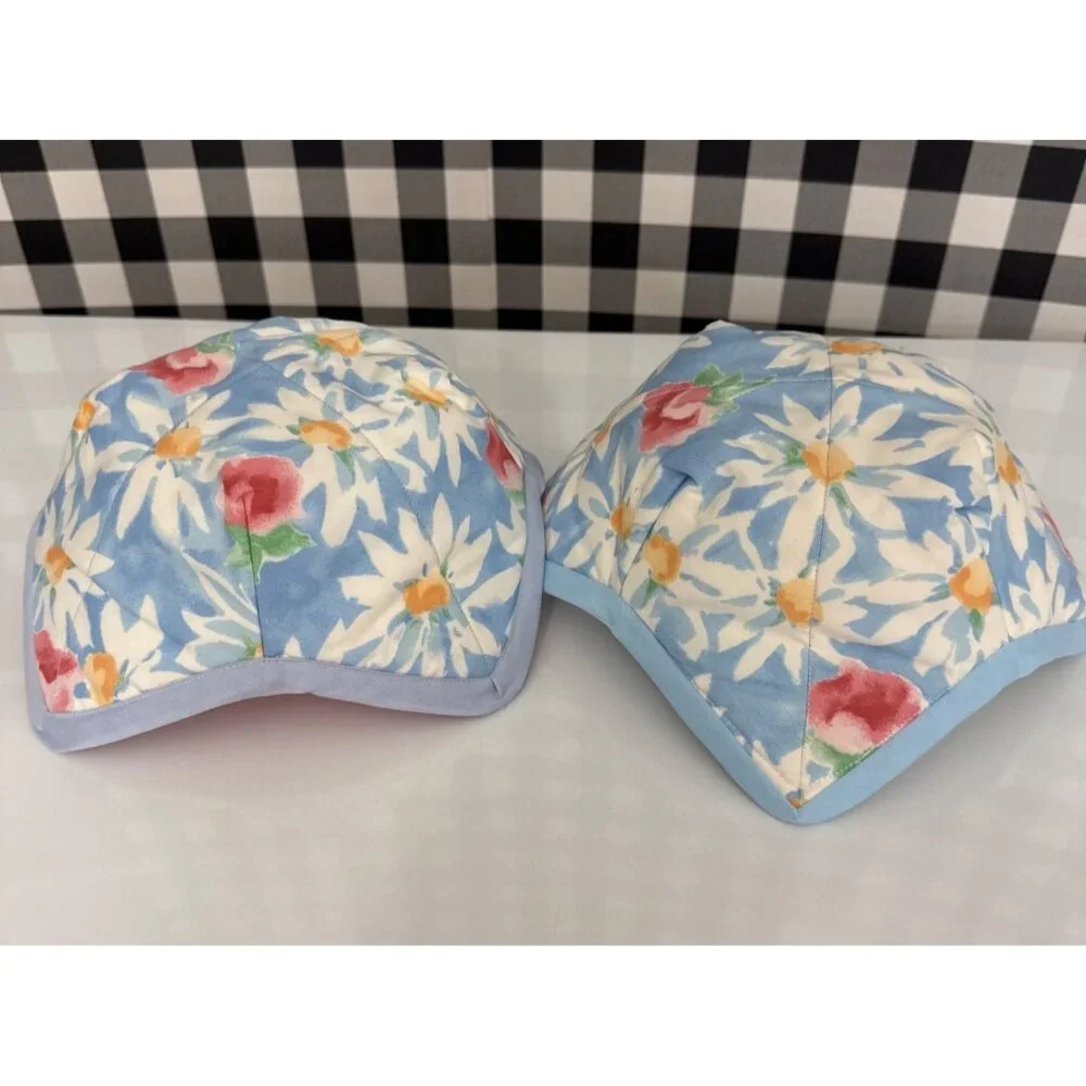 Handmade FLORAL PRINT Microwave Safe Bowl‎ Cozy Reversible Quilted Cozie Medium